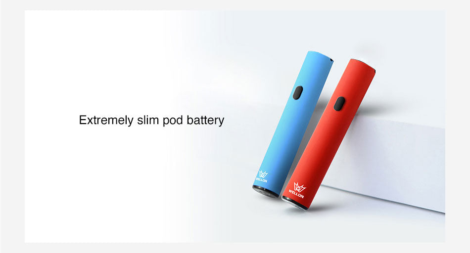 WELLON STAN Vape Pen Battery 650mAh Extremely Slim Pod Battery