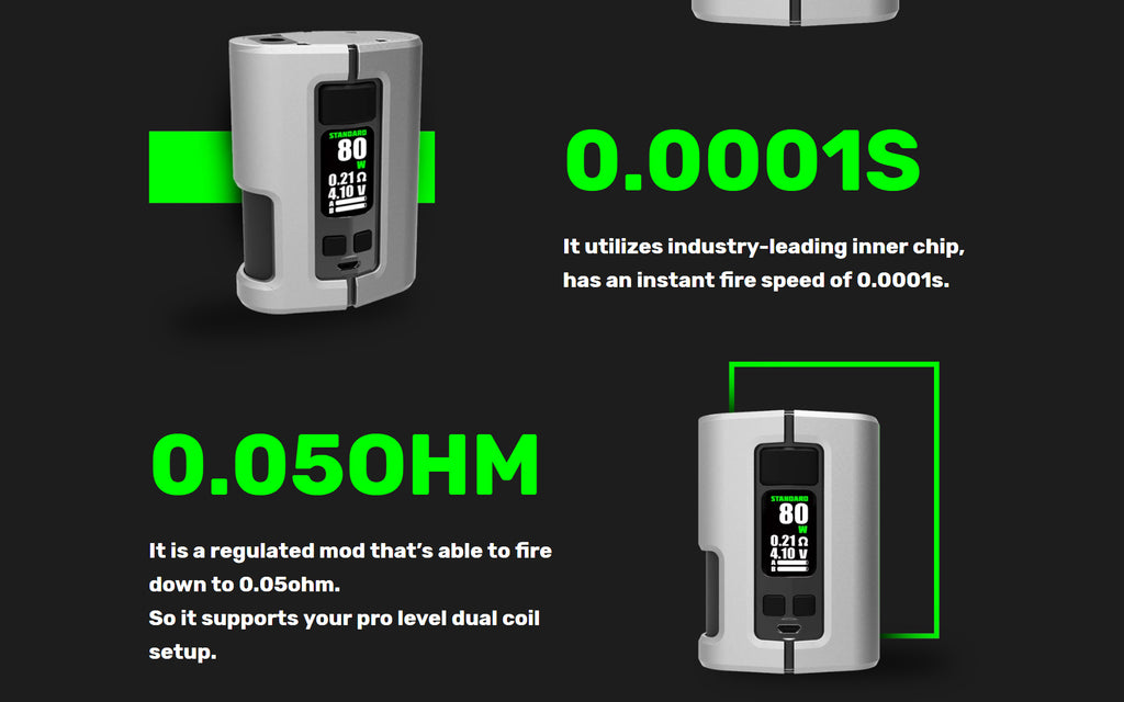 WOTOFO x Tony B Dyadic Squonk Mod 0.0001S Firing Speed & Support 0.05ohm Resistance