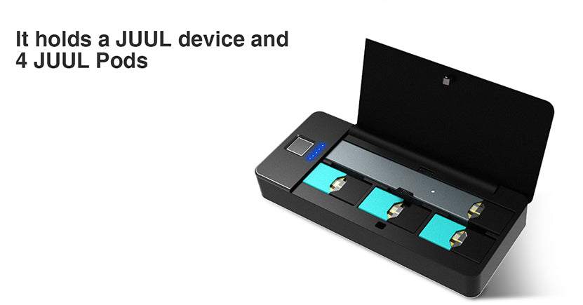 Wellon Pandora PCC Charging Case 1000mAh for JULL Kit Fingerprint Unlock Holds a Juul Device and 4 JUUL Pods