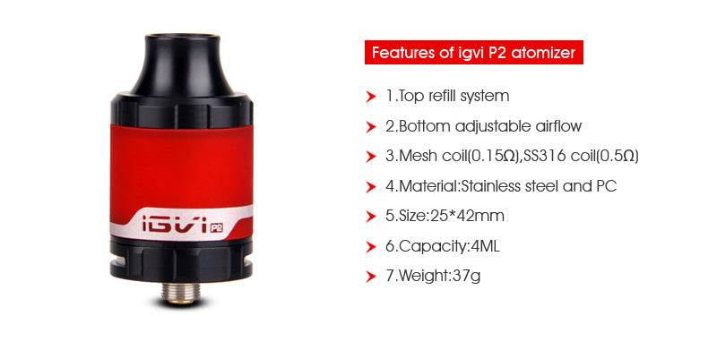 Yosta IGVI P2 Atomizer Features