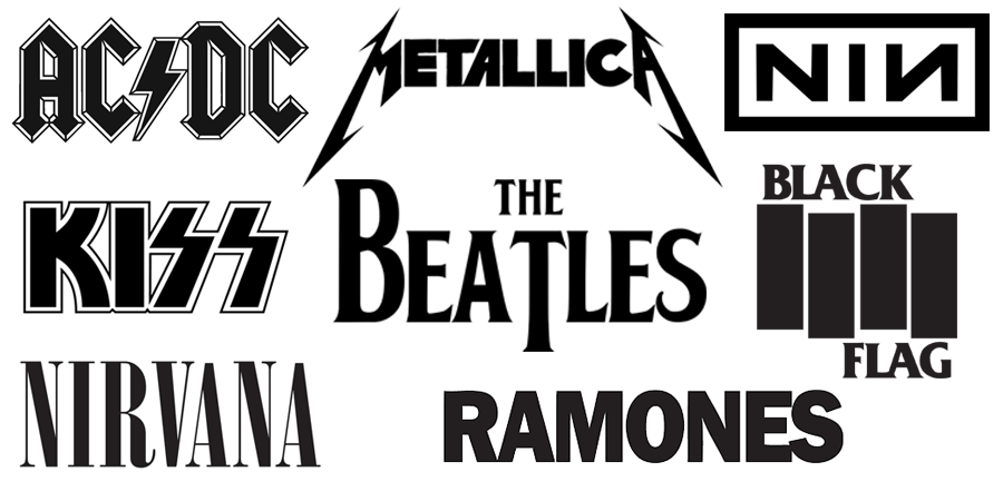 Famous rock band logos
