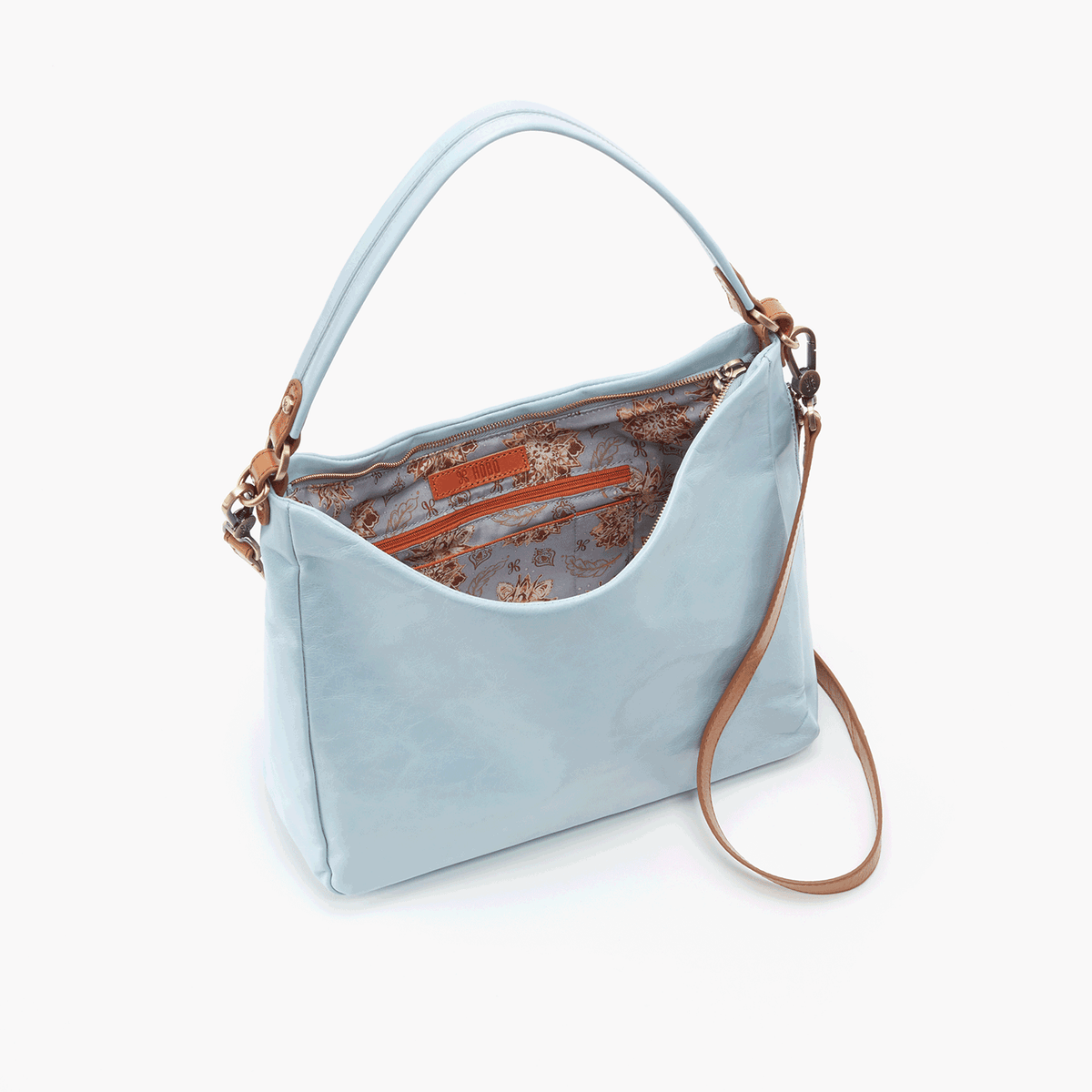 Delilah Blue Leather Crossbody Shoulder Bag | Hobo