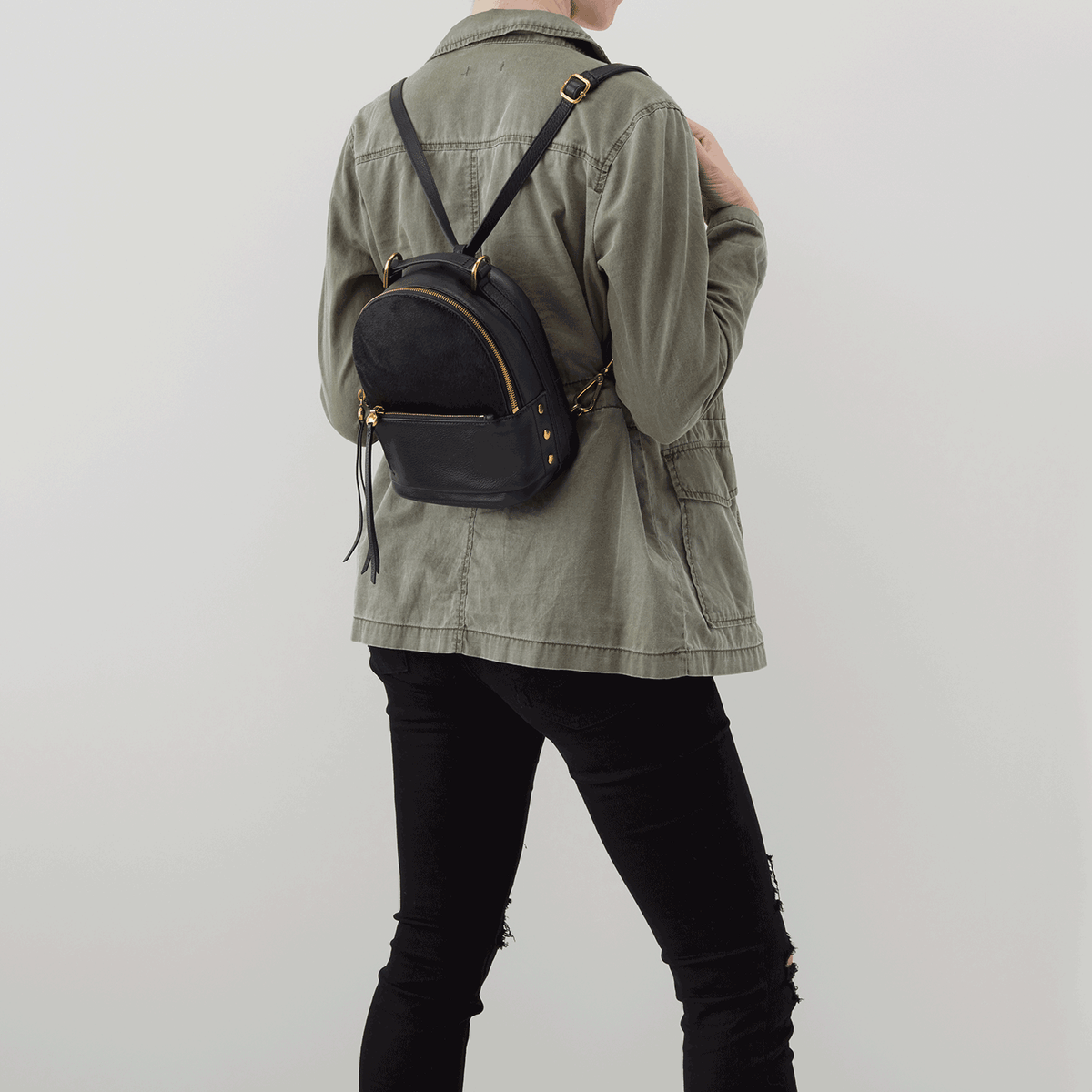 Revel Black Leather Convertible Backpack Crossbody | Hobo