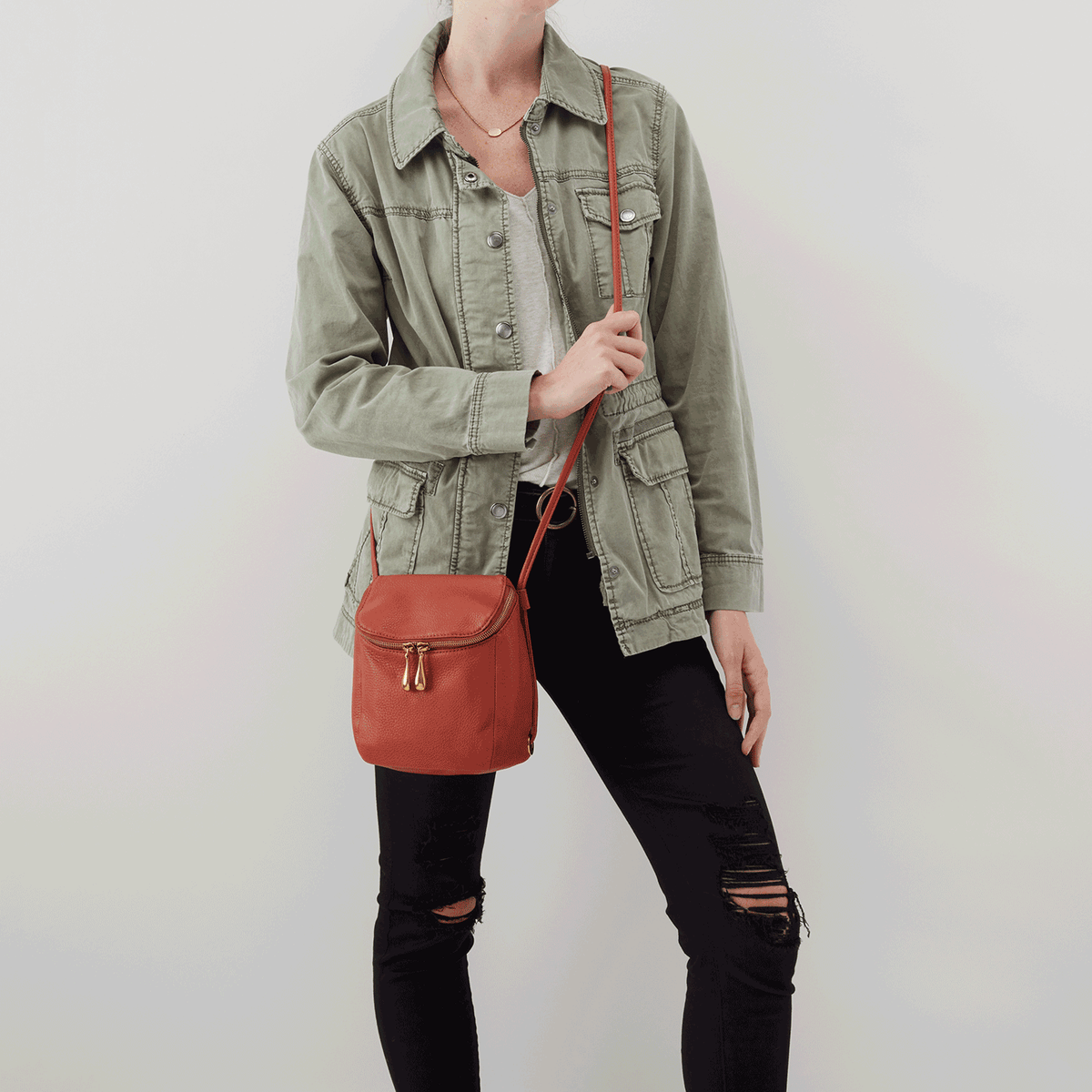 Stream Sienna Red Leather Convertible Crossbody Backpack | Hobo