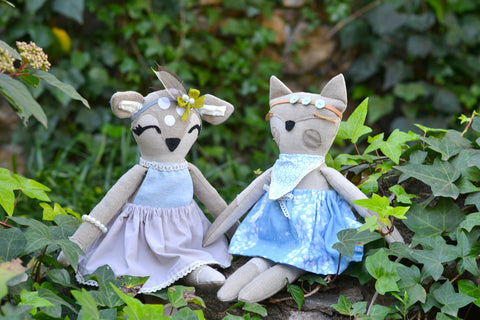 Fiona Fox and Dainty Deer animal doll patterns