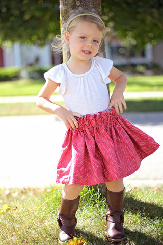 Lavinia skirt in red hearts