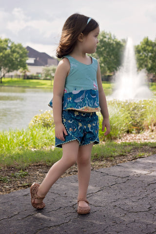 Camille Top and Lily shorts pdf patterns from VFT