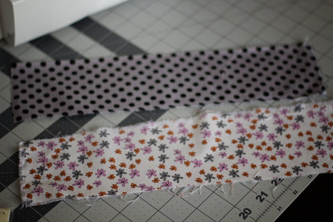 cut 2 strips of fabric