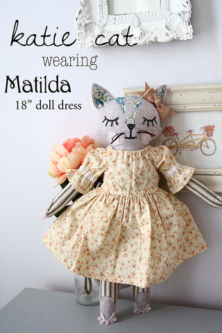 Web Katie Cat in Matilda doll dress