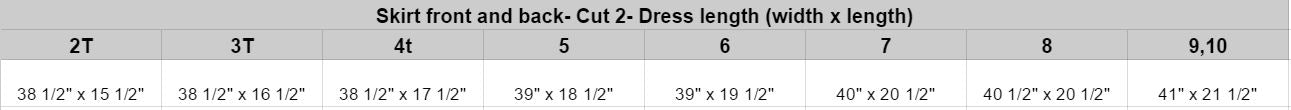 Clara dress length measurements