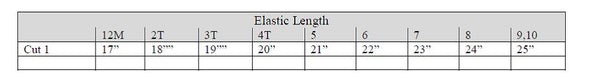 elastic length chart