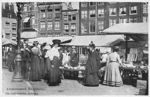 market scene amsterdam circa 1900