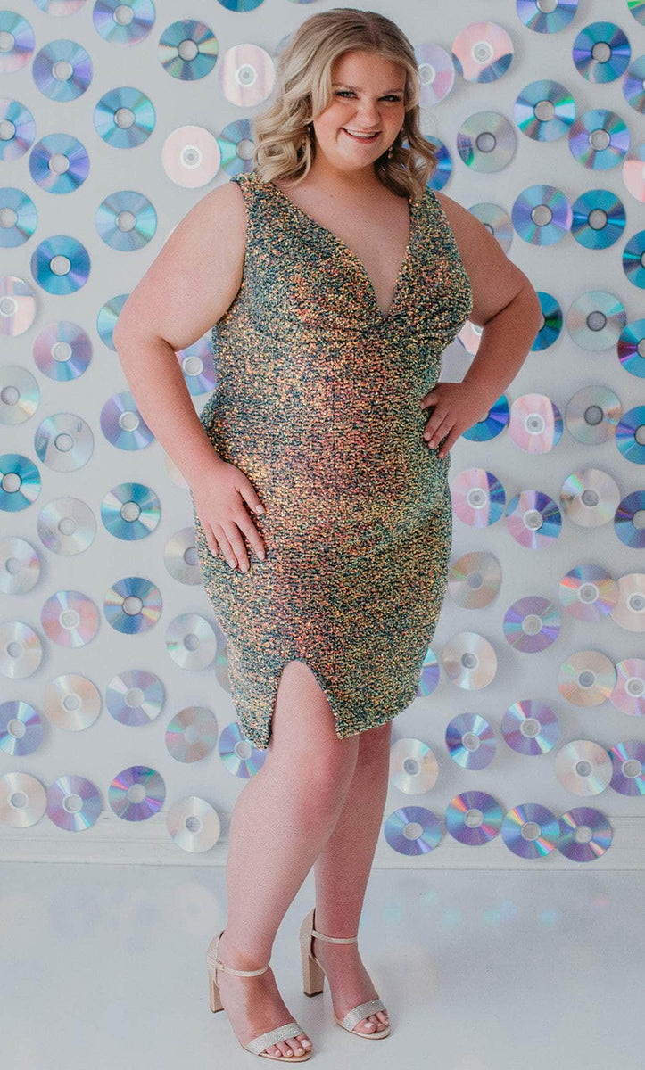Konsekvent Kor klasselærer Sydney's Closet SC8110 - Multi-Colored Sequin Sleeveless Cocktail Dres –  Couture Candy