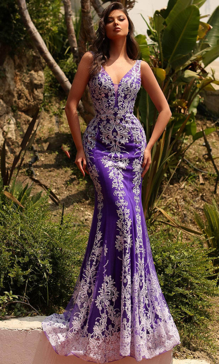 PromGirl Long Corset-Style Prom Dress with Sequins