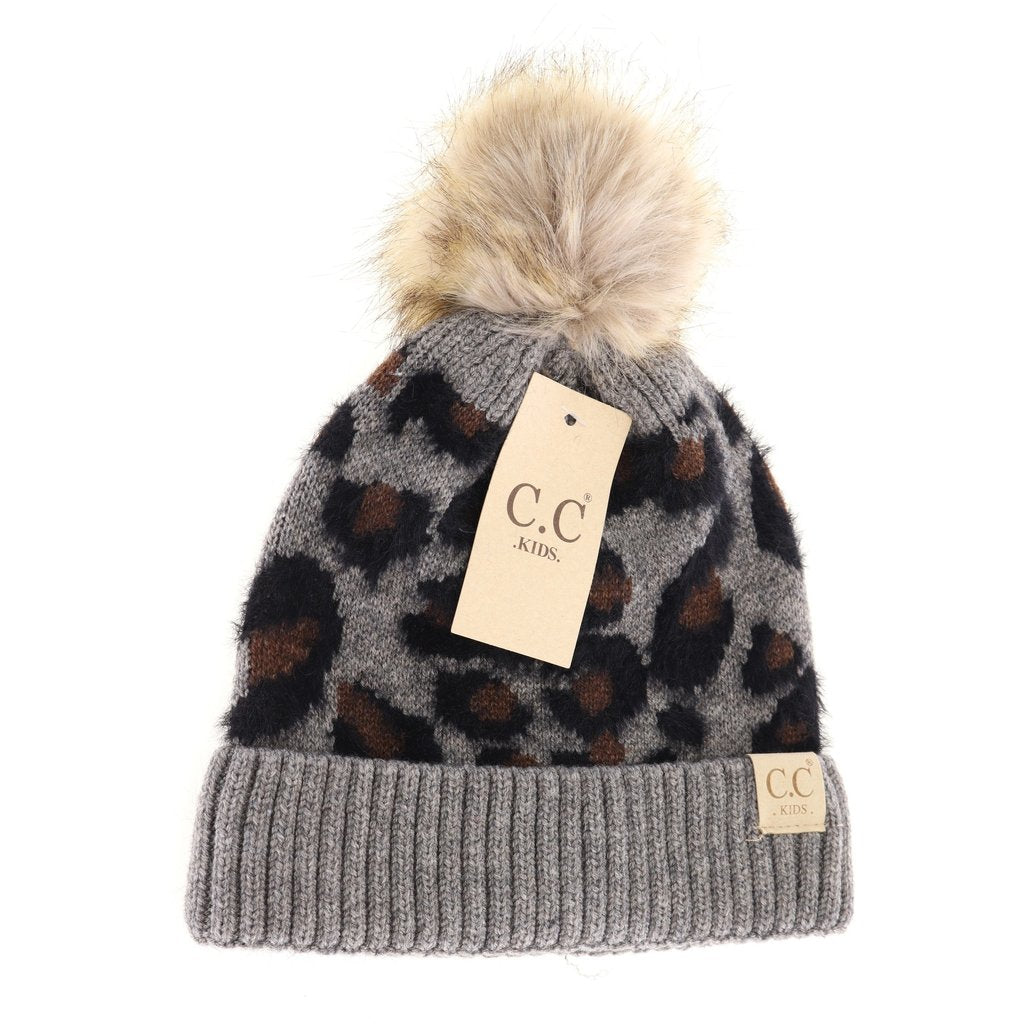 RTS / KIDS Leopard Pom Beanies