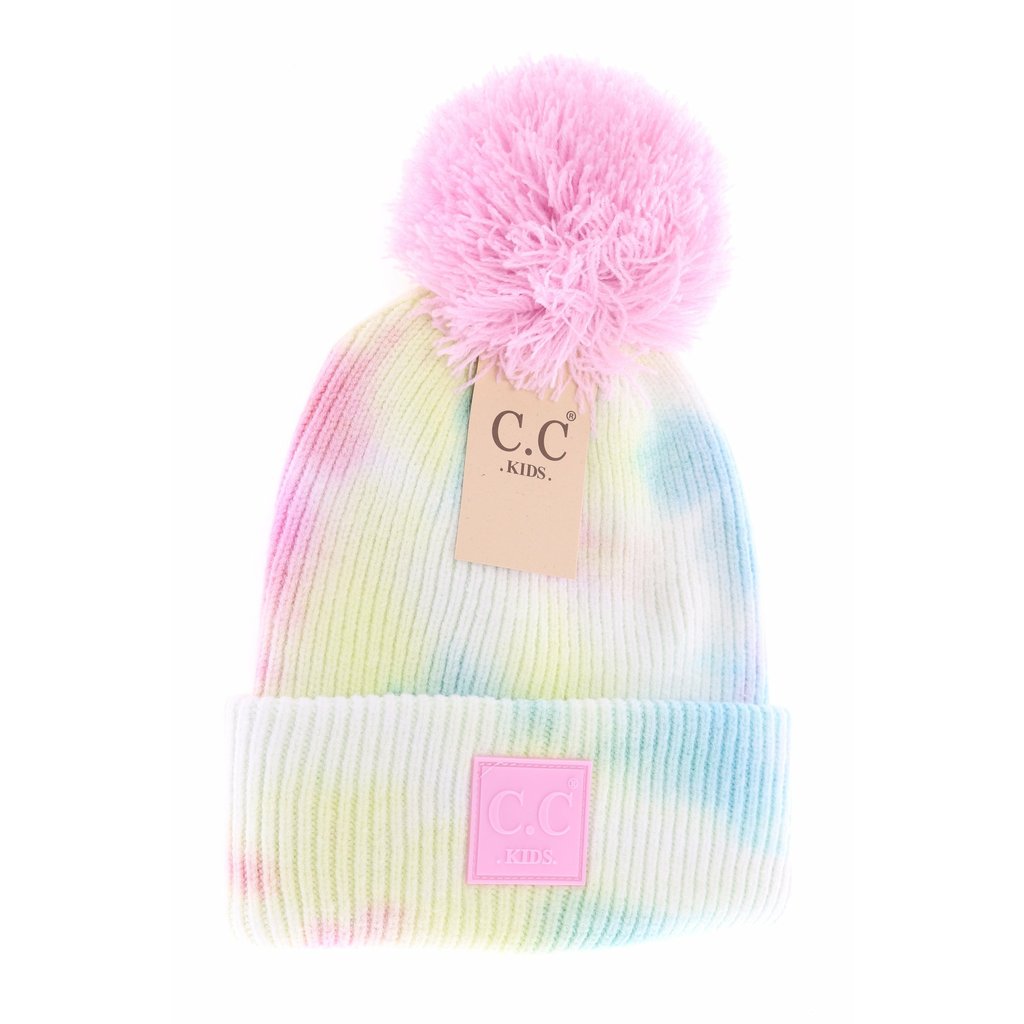 RTS / KIDS Tie Dye Pom Beanies