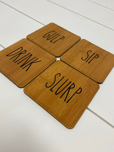 Leatherette Coasters - Set of 4