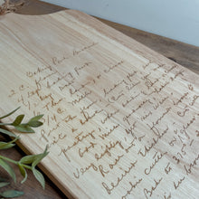 Load image into Gallery viewer, MTO / Handwriting Recipe Cutting Board