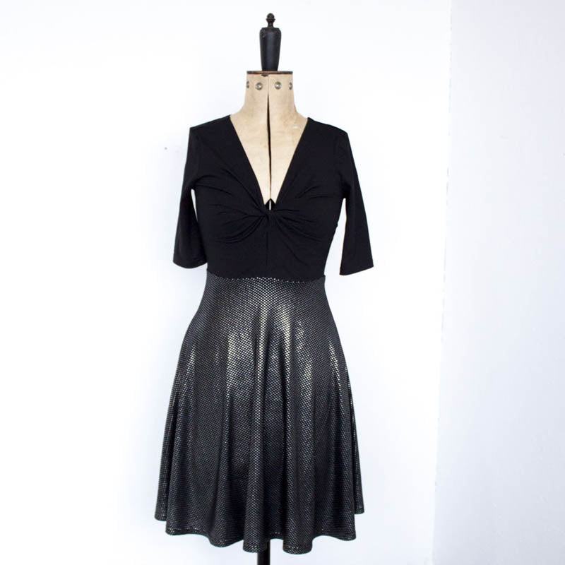 Joni Dress With Silver Dot Jersey