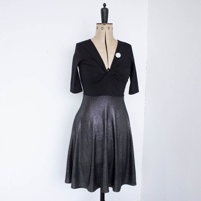 Joni Dress With Silver Dot Jersey