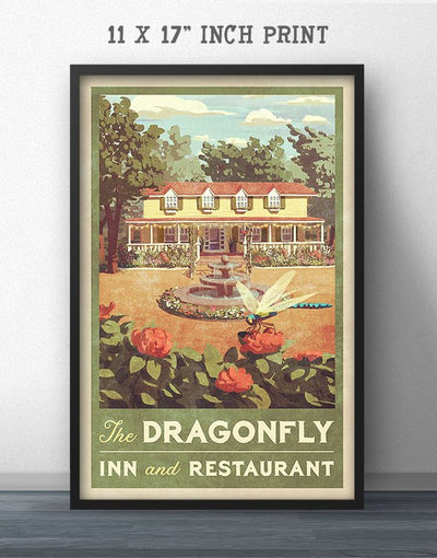 Dragonfly Inn Vintage Poster