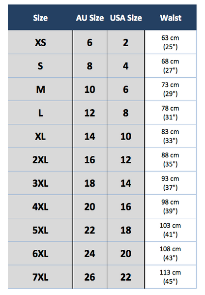 Trilli Rockabilly skirt size chart