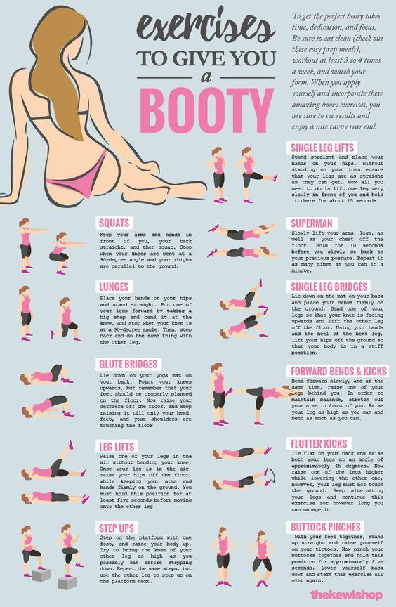 infographic on exercises to give you a booty