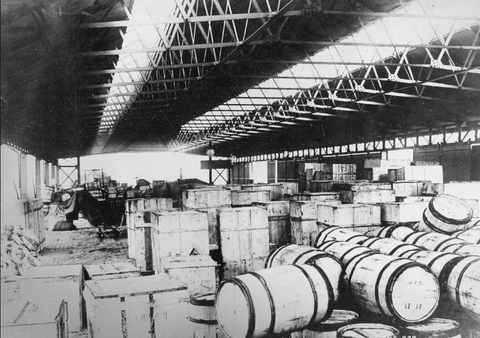 Rum in shed at Salford Docks