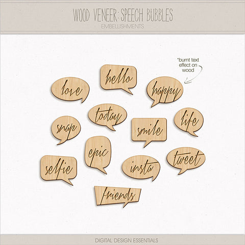 NEW! Wood Veneer: Speech Bubbles