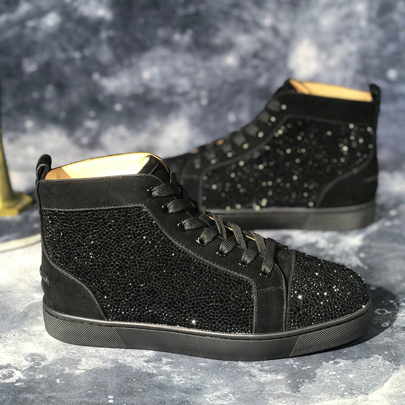 black glitter mens shoes