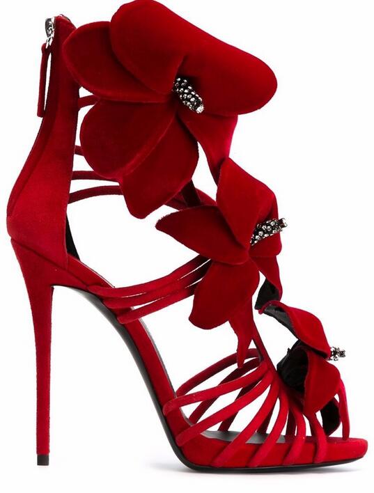 red flower heels