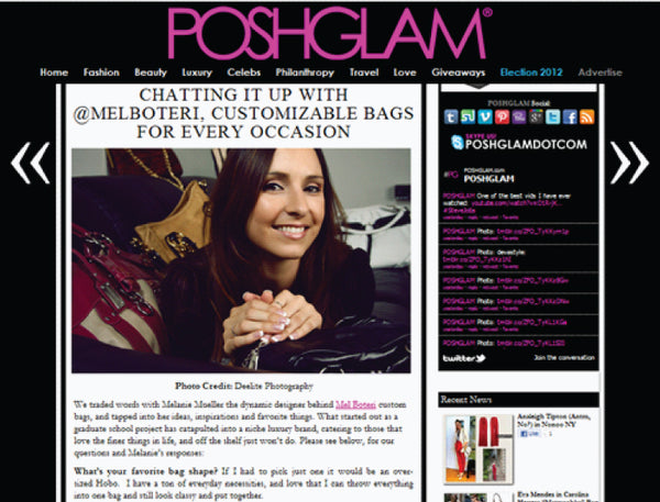 Mel Boteri Featured on PoshGlam.com | Mel Boteri Press Highlights