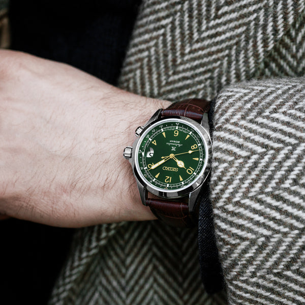 Seiko Prospex 'Alpinist' SPB121 With Green Dial On Brown Strap HODINKEE Shop