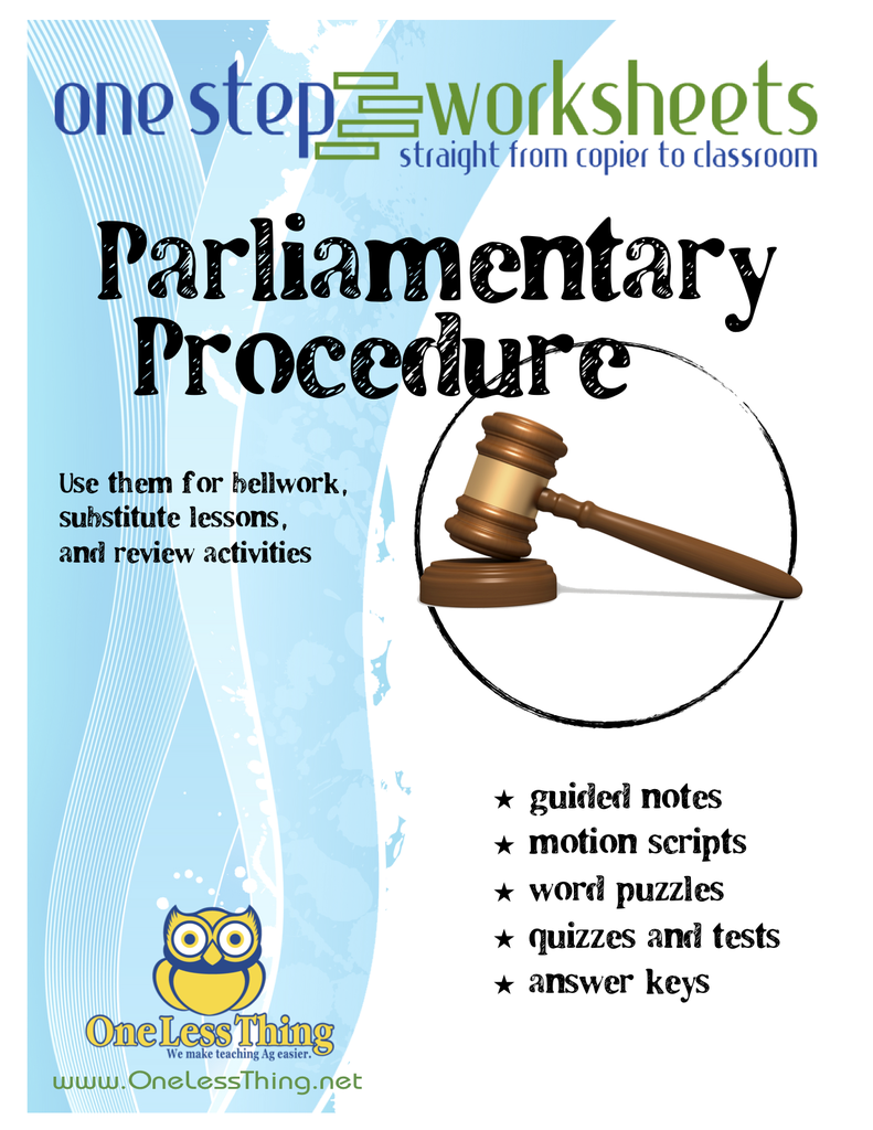 Parliamentary Procedure / Parliamentary Procedure Sample | Committee