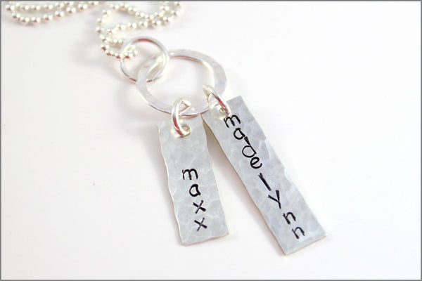 2 Tag Personalized Necklace | Sterling Silver Name Necklace | Custom-Made Jewelry