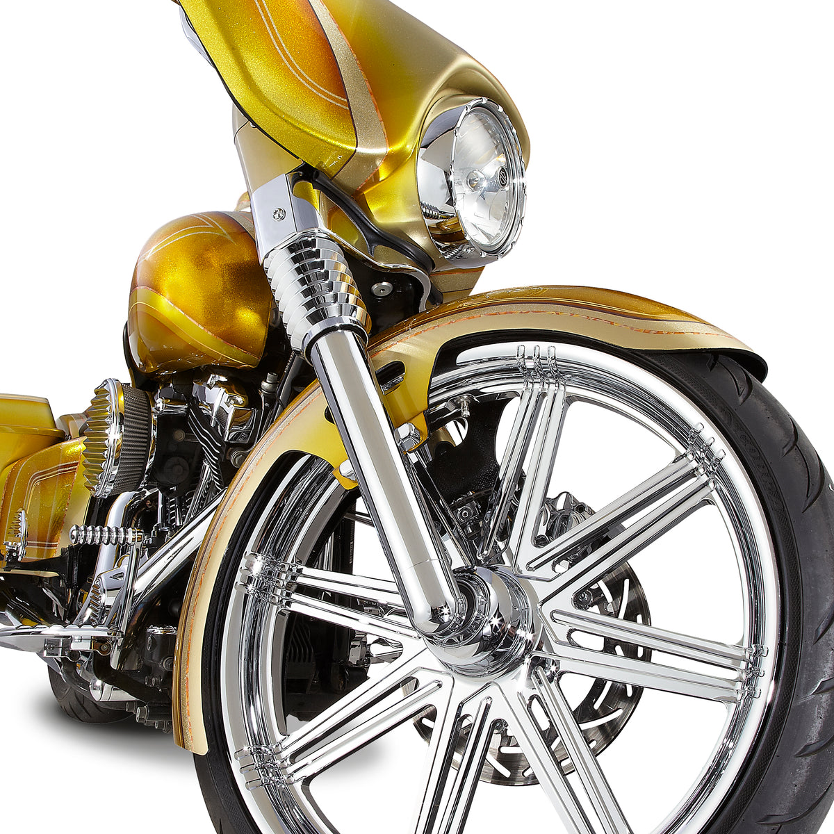 2022新生活 Arlen Ness 40-501 Single Disc Smooth ChromeinchHot Leginch Fork  Legs for 2014-Newer Harley-Davidson Touring Models 並行輸入品 