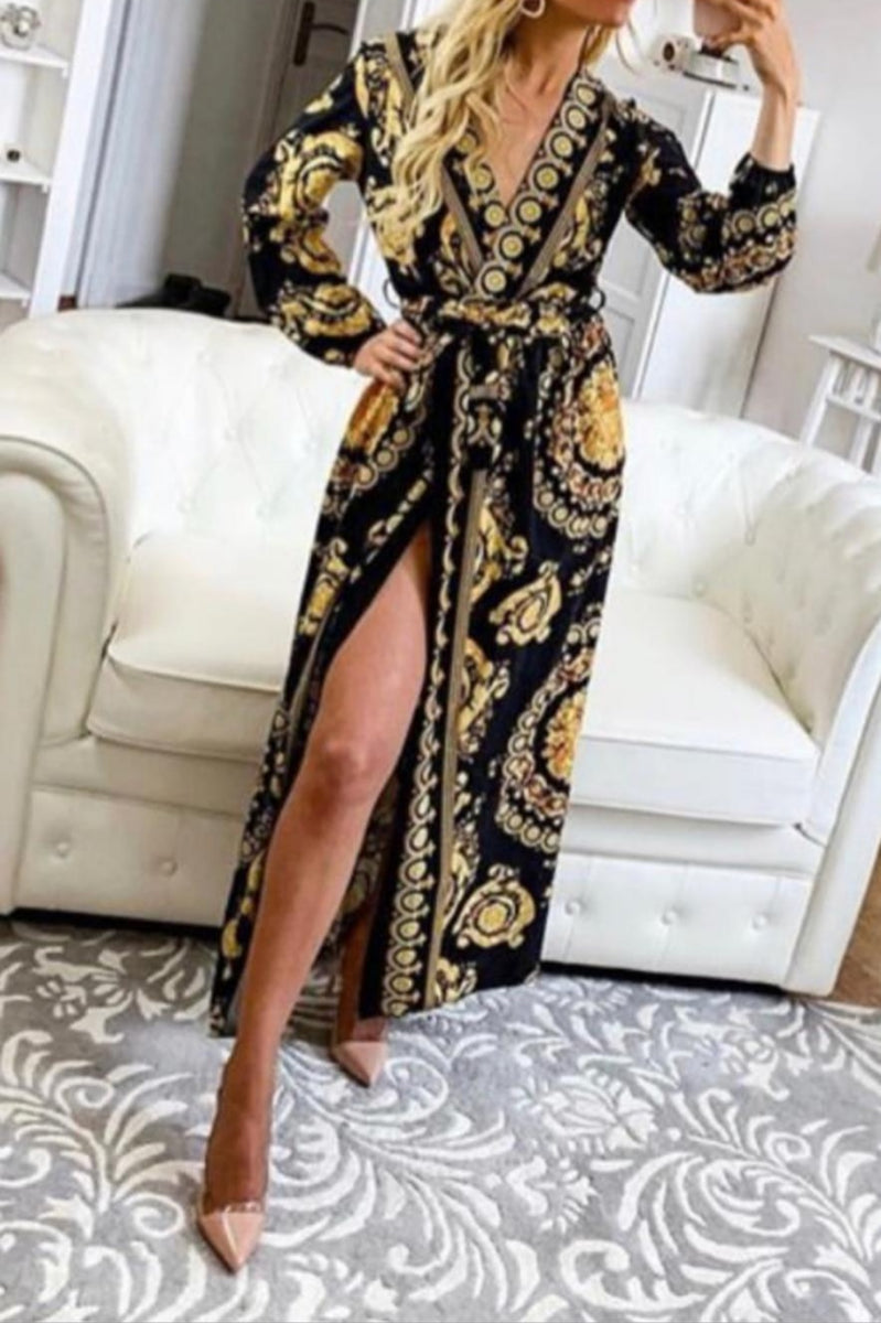 Versace Inspired Print Maxi Dress 