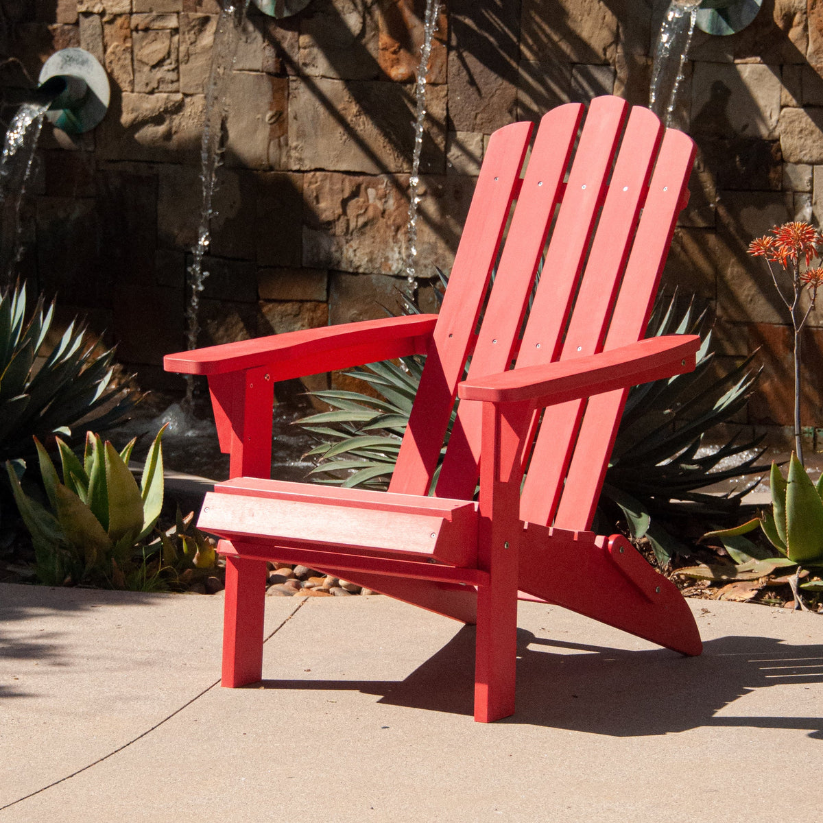 polyteak classic folding poly adirondack chair