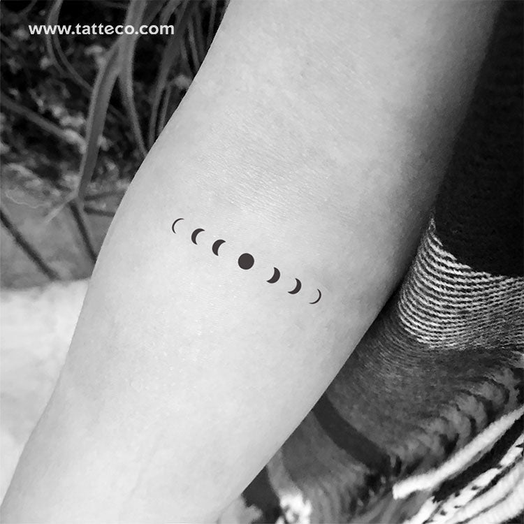 Minimalist Moon Phases Temporary Tattoo - Set of 3 – Tatteco