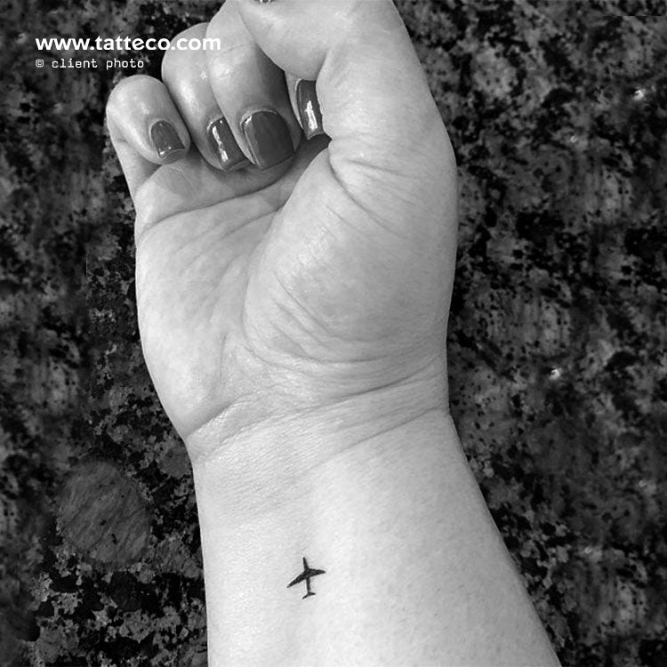 Minimalist Micro Airplane Temporary Tattoo - Set of 3 – Tatteco