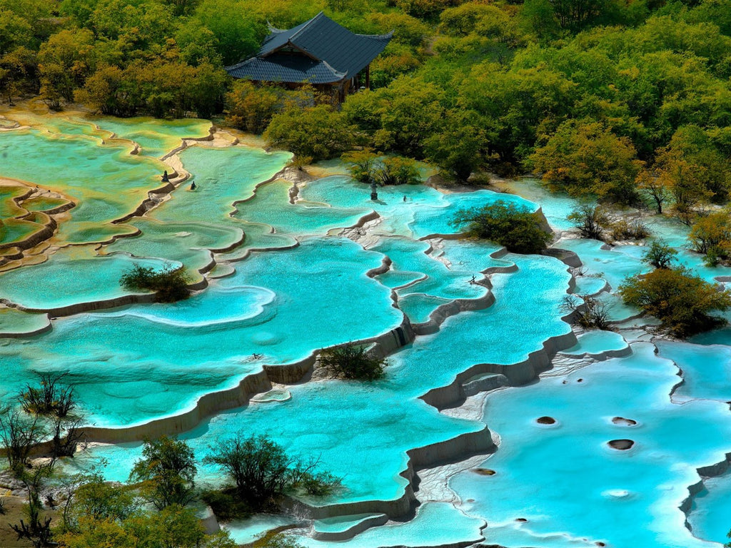 Huanglong Volcanic Springs, Yellow Dragon Mountain, China