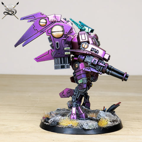 Tau Commander side view facing left, painted in Lunar Eclipse, Miami Sunset, Cloud Nine, Curacao and Forrest Flux