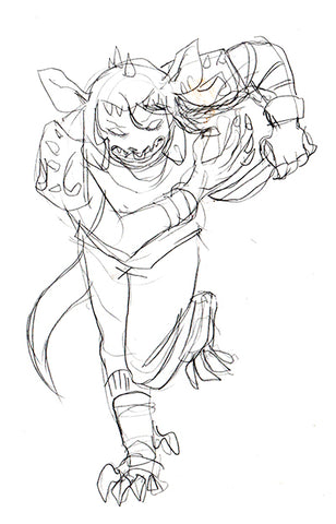 Initial sketch of Hobgoblin two including a tail