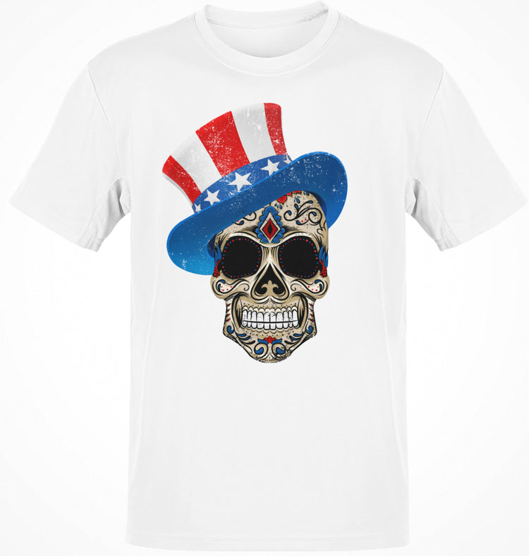 Premium 4th Of July American Sugar Skull T-shirt