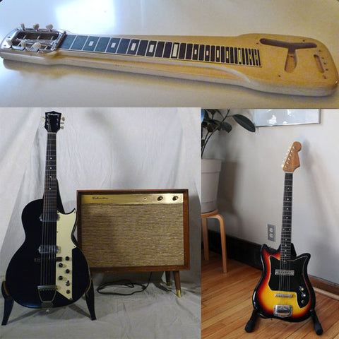 Compilation image of guitars JT flipped