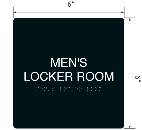 Mens Locker Room Acrylic Ada Braille Sign 6 X 6 3395