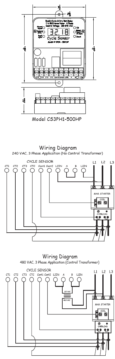 Cycle Sensor 3PH wiring diagram