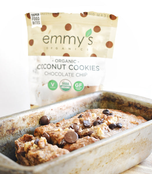 Coconut Chocolate Chip Banana Nut Bread | Emmy’s Organics