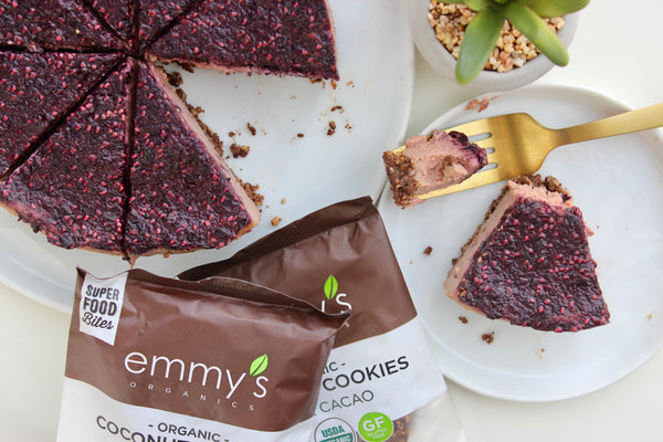 Strawberry Cheesecake with Chocolate Coconut Crust | Emmy's Organics