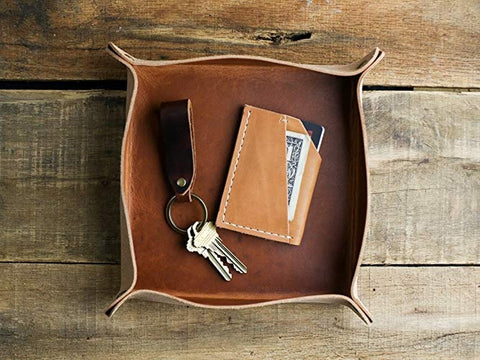 Leather Valet Tray Keys and Wallet Holder Craft Ideas